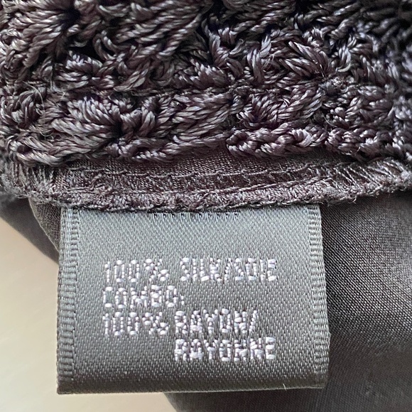 Lafayette 148 Silk Tank Top with Crochet Black Size 8 - Picture 6 of 10